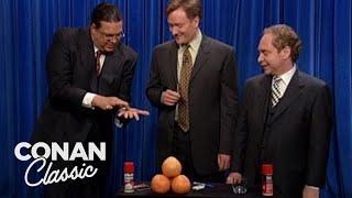 Penn & Teller Teach Conan Sleight Of Hand | Late Night with Conan O’Brien