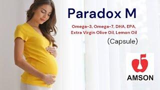 Paradox M 1000 mg Capsule, for Infertility, (Omega-3, Omega-7, EPA, DHA, Olive Oil, and Lemon Oil)