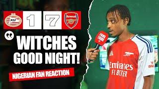 PSV 1-7 ARSENAL  ( Ade - NIGERIAN FAN REACTION ) - CHAMPIONS LEAGUE 2024-2025