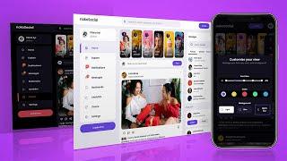 Responsive Social Media Website With Theme Customization Using HTML CSS & JavaScript