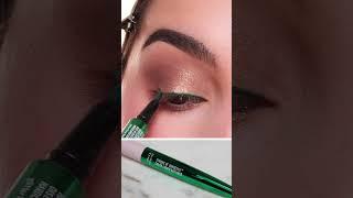 Green Winged Eyeliner Eyeshadow Look Tutorial Great for the Holiday Season #eyeshadow #makeup