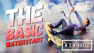 Kiteboarding- The Basic Waterstart (N 2 Minutes)