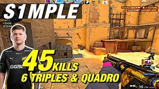 s1mple mirage game (45 kills) 6 Triples!CSGO s1mple POV