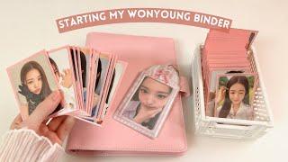 【 starting my ive wonyoung collection  setting up a binder, storing photocards + flip through 】