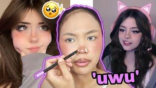 I TRIED FOLLOWING "HANNAH OWO" E-GIRL MAKEUP!