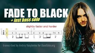 Metallica Fade to Black ISOLATED BASS + TAB (w/ lost bass solo)