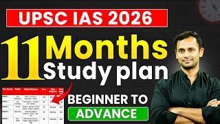 UPSC 2026 Strategy | 11 Months Study Plan For UPSC 2026 Beginners to Advance