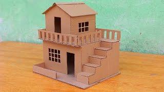 How To Make Cardboard House DIY Miniature Cardboard House | Making With Cardboard