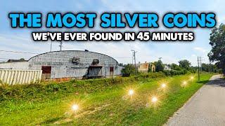 The MOST SILVER COINS We've Ever Found In 45 Minutes! #metaldetecting