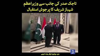 Tajik Sadar Ki Janib Say Wazir-e-Azam Shehbaz Sharif Ka Pur Josh Istaqbal | Dawn News