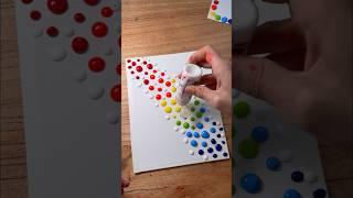 Easy Art with Rainbow Colors using a Make-Up Brush! ️ #artwork