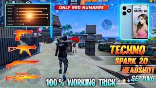 Free Fire Headshot Setting 2024 || Tecno Spark 20 Sensitivity Setting + pointer + Dpi + hud Setting