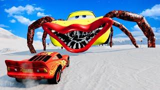 Epic Escape From The Lightning McQueen Eater | Car VS Lightning McQueen Eater | BeamNG.Drive #4