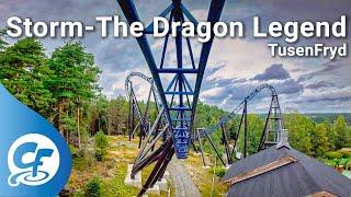 Storm  - The Dragon Legend front seat on-ride 5K POV @60fps Tusenfryd