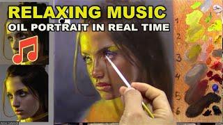 Relax and Watch: Real-Time Oil Portrait Painting with Music 