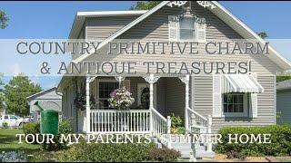 CHARMING COUNTRY HOME TOUR - GARDEN WALK + ANTIQUE TOY ROOM & PRIMITIVE DECOR INSIDE!