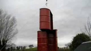 Savonius VAWT 2 stage oil drum wind turbine.