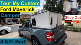 Tour My DIY Custom Ford Maverick Custom Camper.  Wood Frame Pull Out! EP12 Series Finale