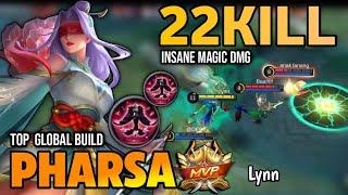 22KILLS! PHARSA BEST BUILD 2022 | TOP GLOBAL PHARSA GAMEPLAY | MOBILE LEGENDS 