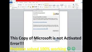 This copy of microsoft is not activated error solved