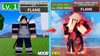 Beating Blox Fruits as Uchiha Itachi ! Lvl 0 to Max Lvl Full Human v4 Noob to Pro in Blox Fruits !