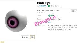 Buying The "Pink eye" | Roblox President day sale 2019