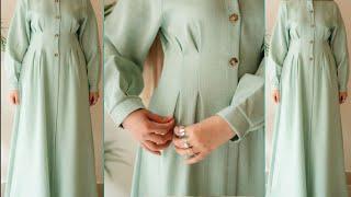 Front open Box Pleated Kurti Cutting and stitching/ fashion Boutique official