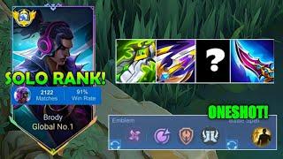 TOP 1 GLOBAL BRODY BEST ONESHOT BUILD 2024 ( MUST TRY ) Mobile Legends