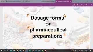 Dosage Forms " Drug forms "  Lab 2