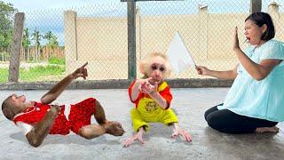 Super funny !Pregnant Mom to surrenders to super cool intelligence of CUTIS & Baby monkey