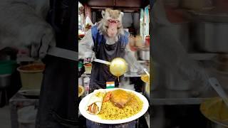 Special dish master monkey chef making fish fried with curry  #shorts #food #monkey