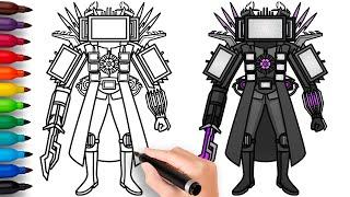 HOW TO DRAW NEW DARKZONE TITAN TV MAN | Skibidi Toilet Darkzone - Easy Step by Step Drawing