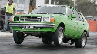 Big burnouts & drag - 13B Mazda 323