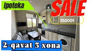 Мана буни уй деса бўлади! 2-қават 3 хона 35000$ бош тўлов ипотека бор! #samarqandcity #samarqand