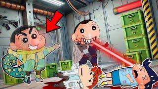 Chameleon Shinchan Became Invisible To Hide From Kaiju Bo In Super Sus  | Shinchan Among Us 3D 