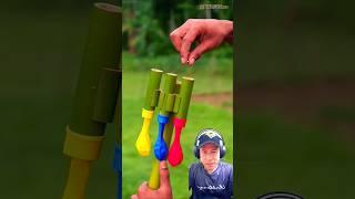3 Color Balloon Slingshot  #diy #shorts #yt #bamboo