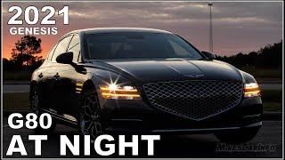  AT NIGHT: 2021 Genesis G80 - Interior & Exterior Lighting Overview + Night Drive