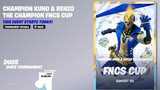 WINNING IN Champion Kuno & Renzo the Champion FNCS Cup ⭐NEW SEASON 4 Duos Tournament⭐