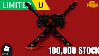 [FREE LIMITED UGC] - How to get the DUEL DEMON BLADES - GolFish ROBLOX