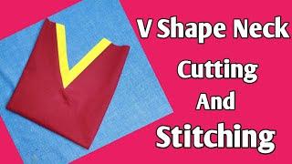 V shape Neck cutting and stitching / V Shape neck design / V Shape neck design for kurti