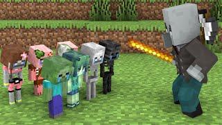 Baby Zombie, Run Away From Vindicator  - Sad Story - Minecraft Animation