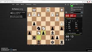 ChessBotX 1.0 playing ultrabullet at lichess vs Stockfish