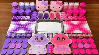 PINK vs PURPLE Hello Kitty Slime Challenge | ASMR Mixing Fun #53