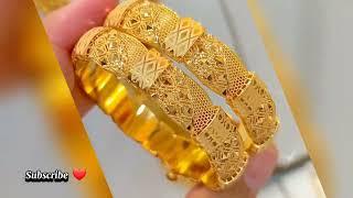 Latest gold Bangles beautiful design ️ #gold #jewelry