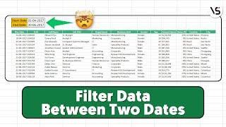 Filter Data between Two Dates in Excel