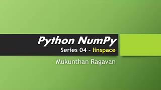 Python NumPy Series 04   linspace