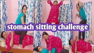 stomach sitting challenge//victory pose requested video stomach sitting act funny act