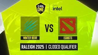 Dota2 - Winter Bear vs Egoists - ESL One - Raleigh : MESWA Closed Qualifier