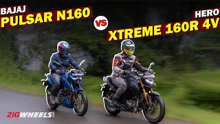 Bajaj Pulsar N160 vs Hero Xtreme 160R 4V | Which one is the 160cc king? | ZigWheels