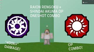 RAION RENGOKU + SHINDAI AKUMA OP ONESHOT COMBO | Shindo Life Roblox